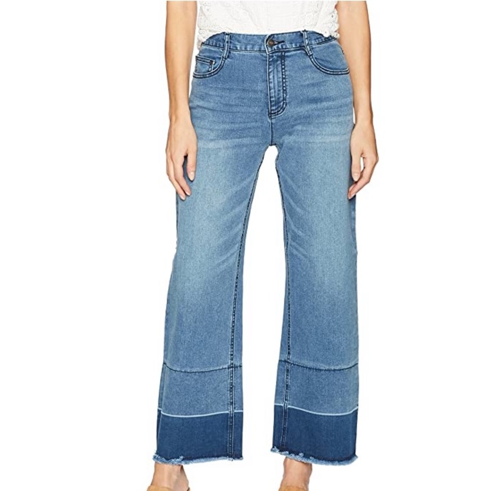 EVIDNT Wide Leg Two Tone Jeans
